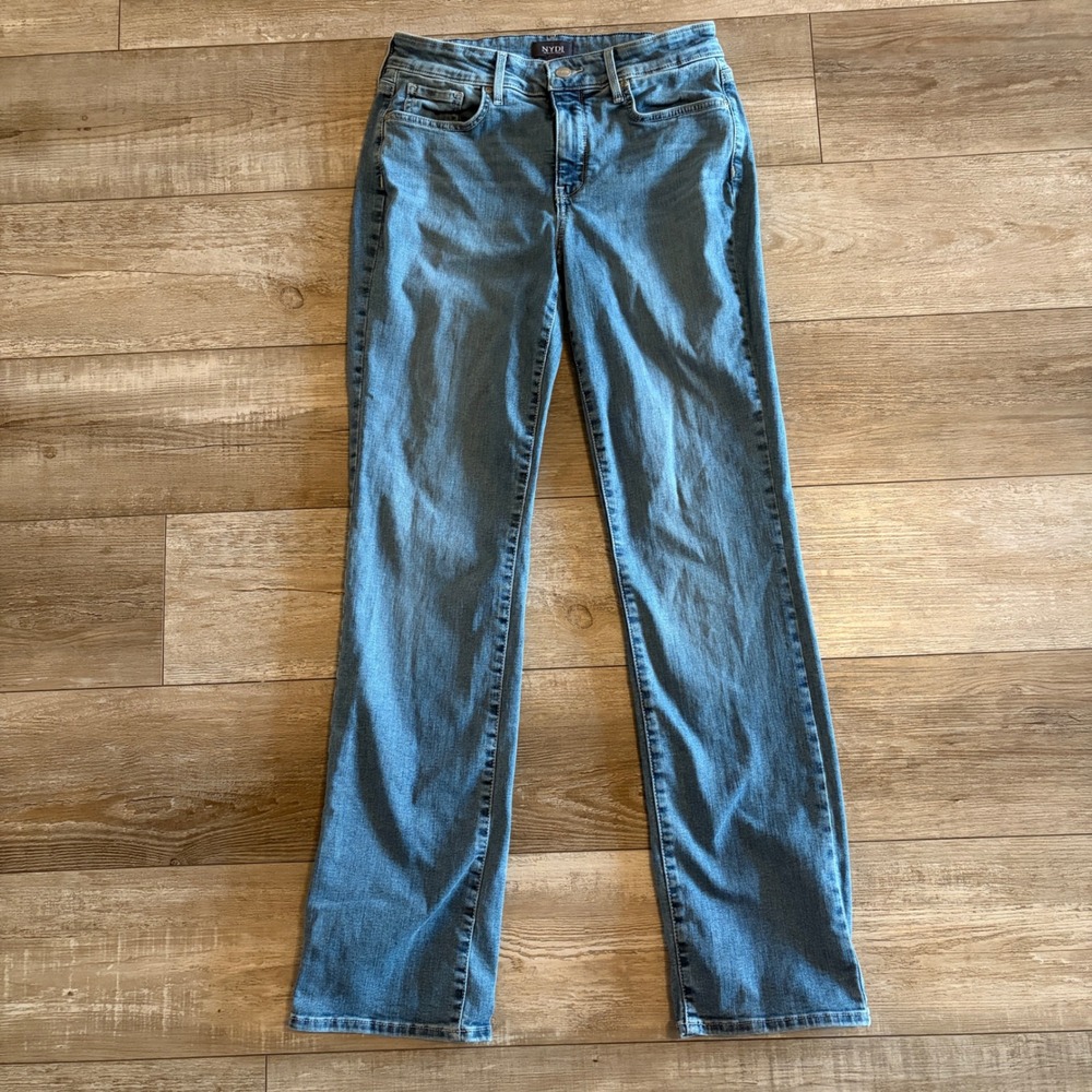 NYDJ Marilyn Straight Jeans Women 6 Blue Denim Lift Tuck Mid Rise Stretch
